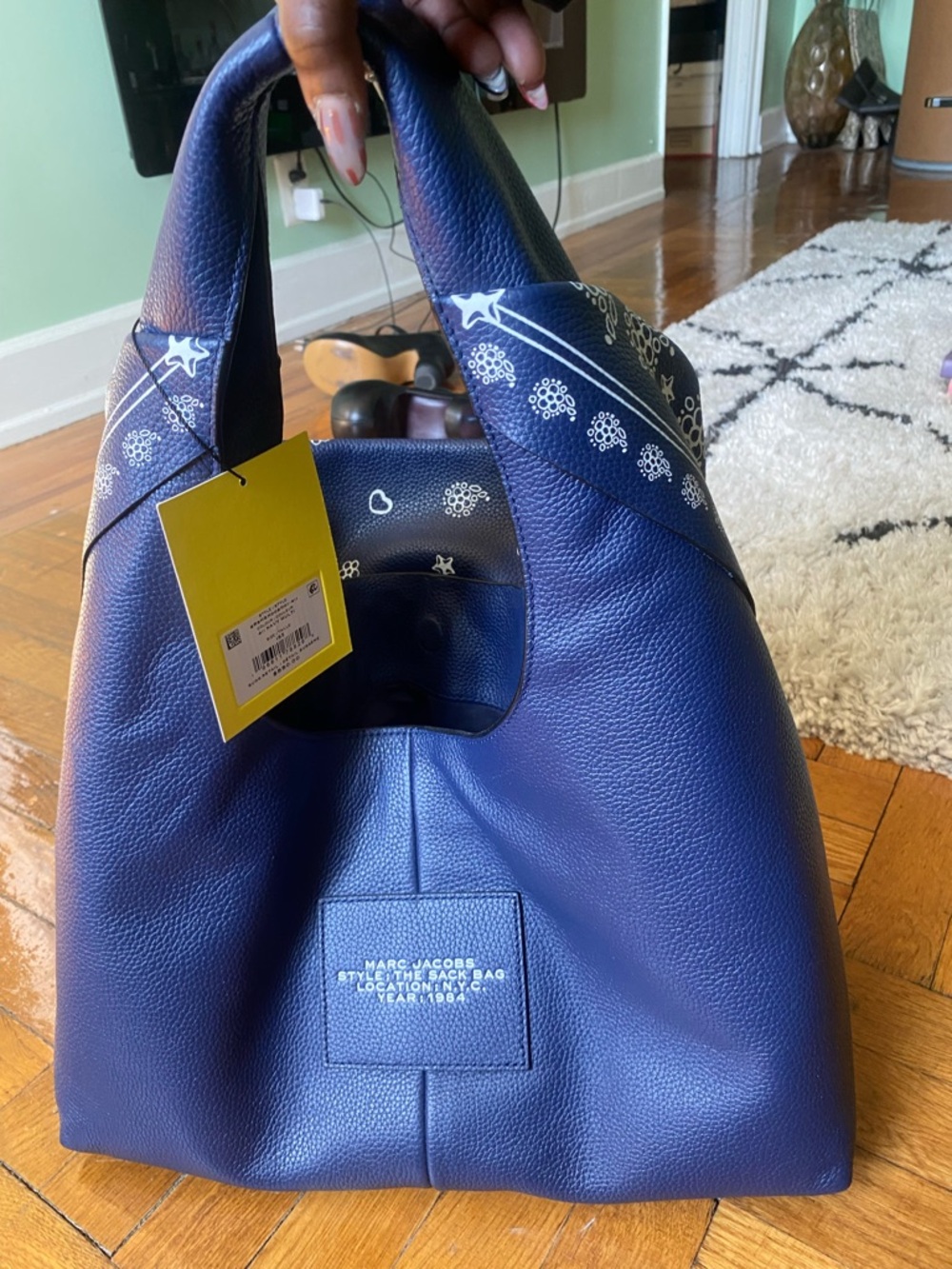 Marc Jacobs Navy Bandana-Print Tote - Picture 4 of 6